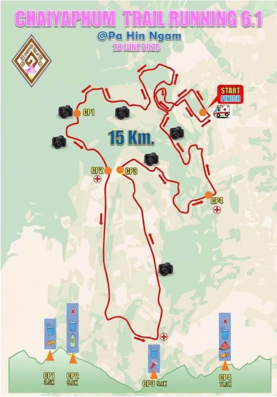 Map for ประเภท  15 กม.